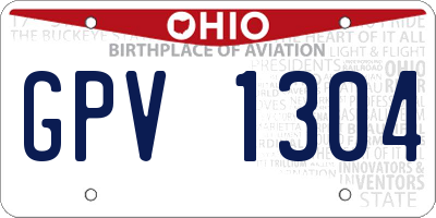 OH license plate GPV1304