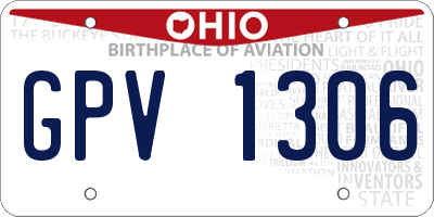 OH license plate GPV1306