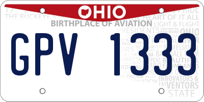 OH license plate GPV1333