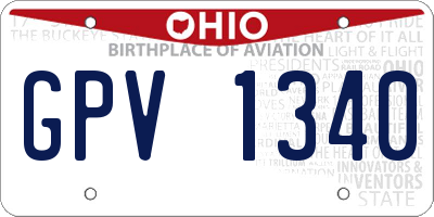OH license plate GPV1340