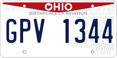OH license plate GPV1344