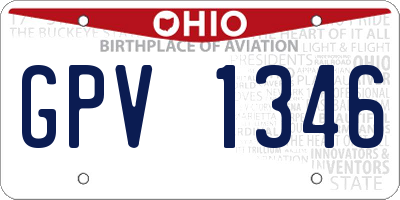 OH license plate GPV1346