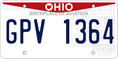 OH license plate GPV1364