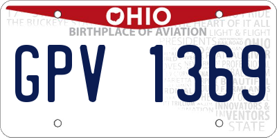 OH license plate GPV1369