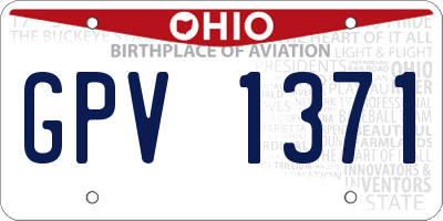 OH license plate GPV1371