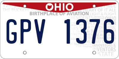 OH license plate GPV1376