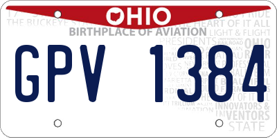 OH license plate GPV1384