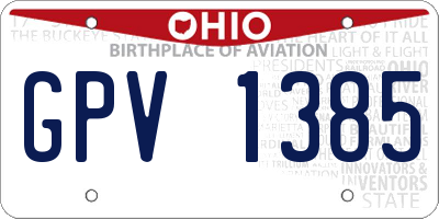 OH license plate GPV1385