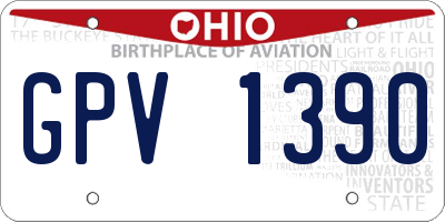 OH license plate GPV1390