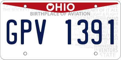 OH license plate GPV1391
