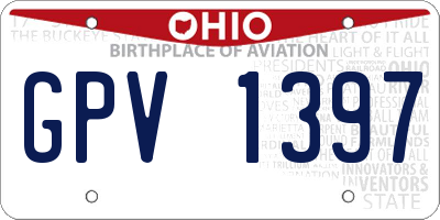 OH license plate GPV1397