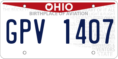 OH license plate GPV1407