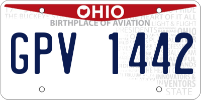OH license plate GPV1442