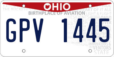 OH license plate GPV1445