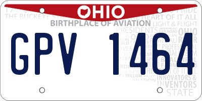 OH license plate GPV1464