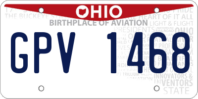 OH license plate GPV1468