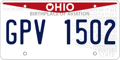 OH license plate GPV1502