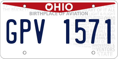 OH license plate GPV1571