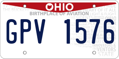 OH license plate GPV1576