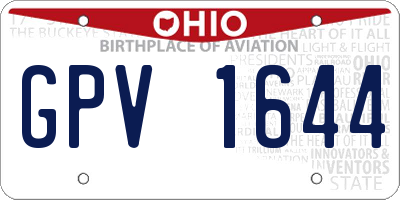 OH license plate GPV1644