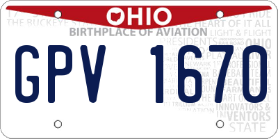 OH license plate GPV1670