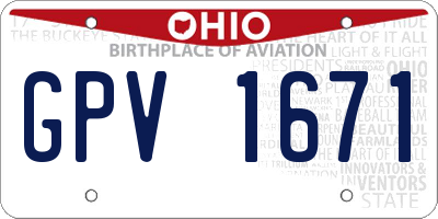 OH license plate GPV1671