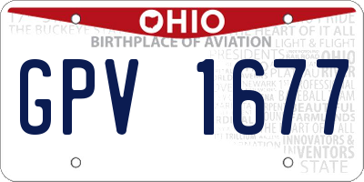 OH license plate GPV1677