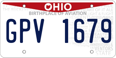 OH license plate GPV1679