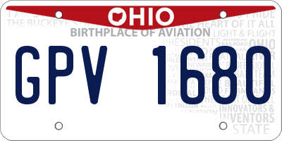 OH license plate GPV1680