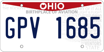 OH license plate GPV1685