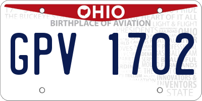 OH license plate GPV1702