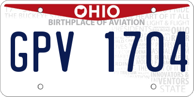 OH license plate GPV1704