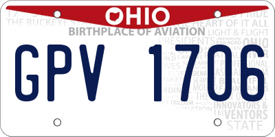 OH license plate GPV1706