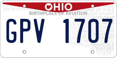 OH license plate GPV1707