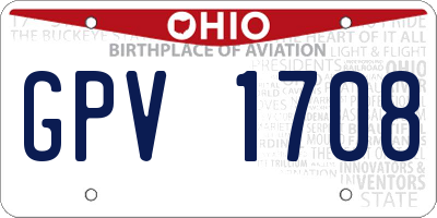 OH license plate GPV1708