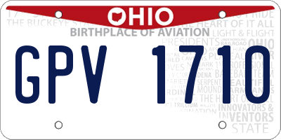 OH license plate GPV1710