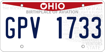 OH license plate GPV1733