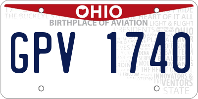 OH license plate GPV1740