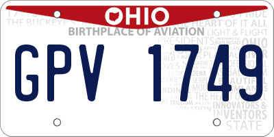 OH license plate GPV1749