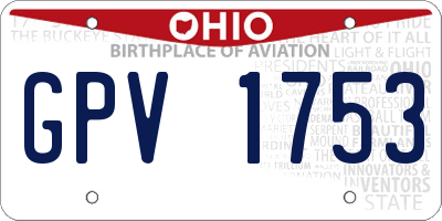 OH license plate GPV1753