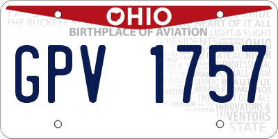 OH license plate GPV1757