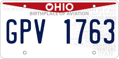OH license plate GPV1763