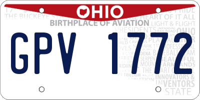 OH license plate GPV1772