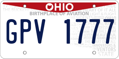 OH license plate GPV1777
