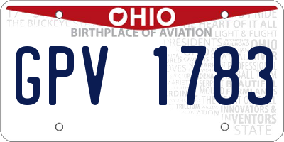 OH license plate GPV1783