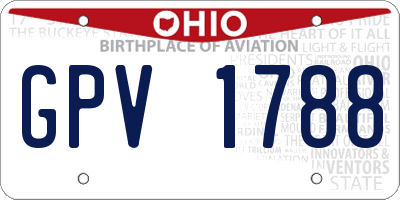 OH license plate GPV1788