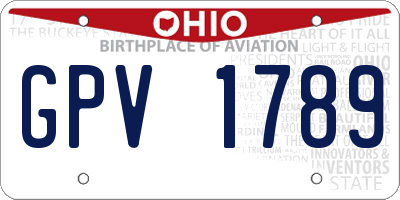 OH license plate GPV1789