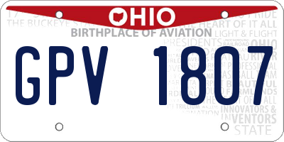 OH license plate GPV1807