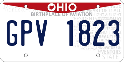OH license plate GPV1823