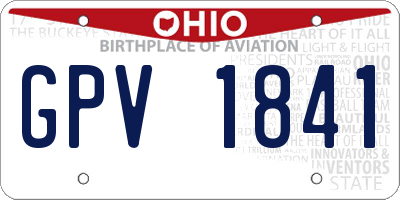 OH license plate GPV1841